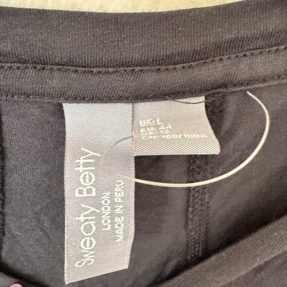 Sweaty Betty Long Sleeve Black T Shirt Size 12 Large Athleisure - Picture 4 of 8
